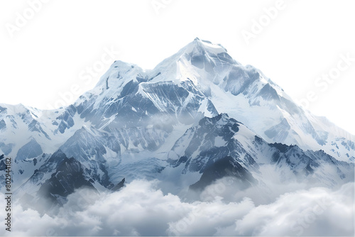 Majestic snow-capped mountains with transparent background.


 photo