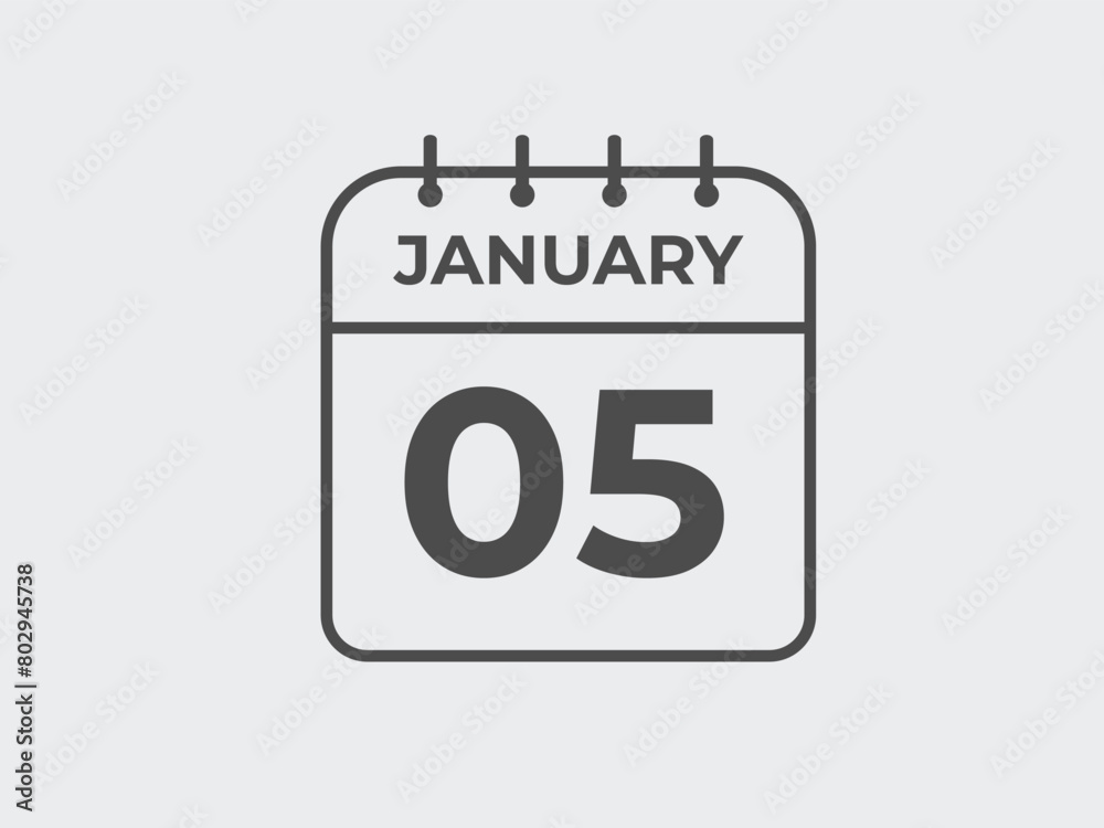 january 5 calendar reminder. 5 january daily calendar icon template. Calendar 5 january icon Design template. Vector illustration
january 5 calendar reminder. 5 january daily calendar icon template. Calendar 5 january icon Design template. Vector illustration