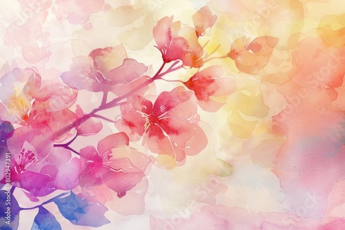 Beautiful watercolor painting of a bunch of flowers  perfect for various design projects