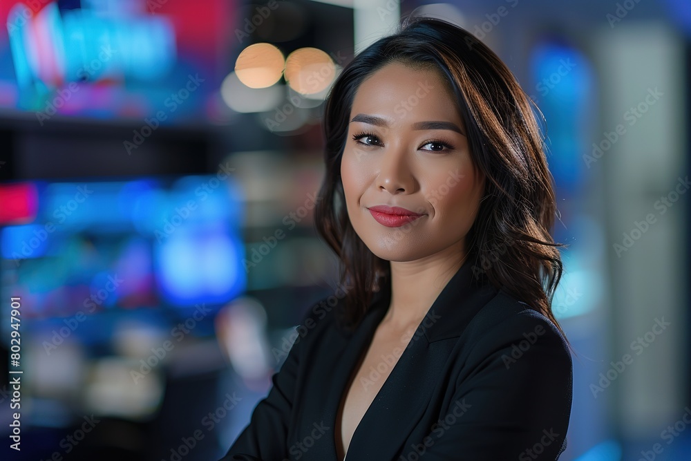 Portrait of a beautiful asian business woman in the office, Ai Generated Portrait of a beautiful asian business woman in the office, Ai Generated