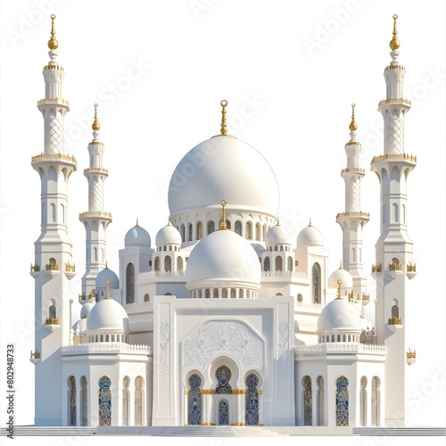 sheikh zayed grand mosque, Illustration of the beautiful shiny mosque and ramadan islamic culture icon and with beautiful sun 