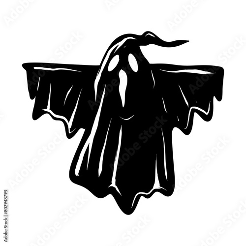 animal haunt ghost wild monochrome illustration vintage  graphic flat icon logo halloween design art