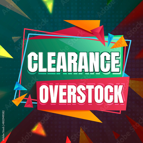 Vibrant clearance overstock banner design