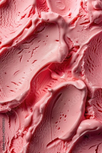 A close up shot of a delicious pink ice cream. Perfect for summer themed designs