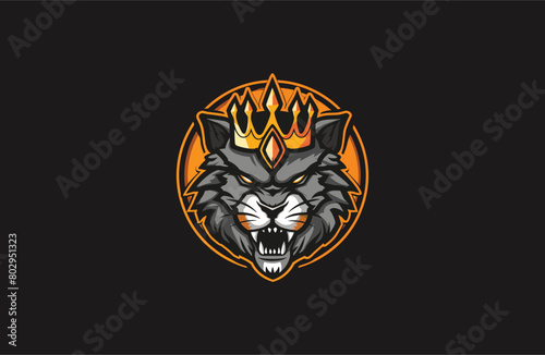 Tiger crown vector illustration flat design logo