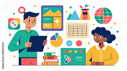 To cater to the needs of students with dyscalculia a school has introduced a math curriculum that incorporates reallife scenarios and uses. Vector illustration