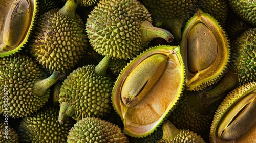 Close up of durian fruit background. photo