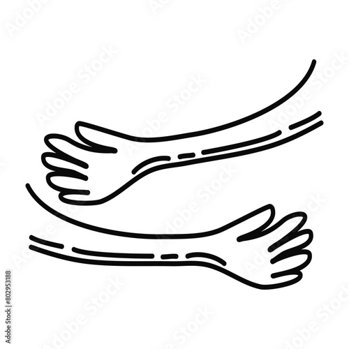 Hand with Hug Gesture Icon Doodle Illustration