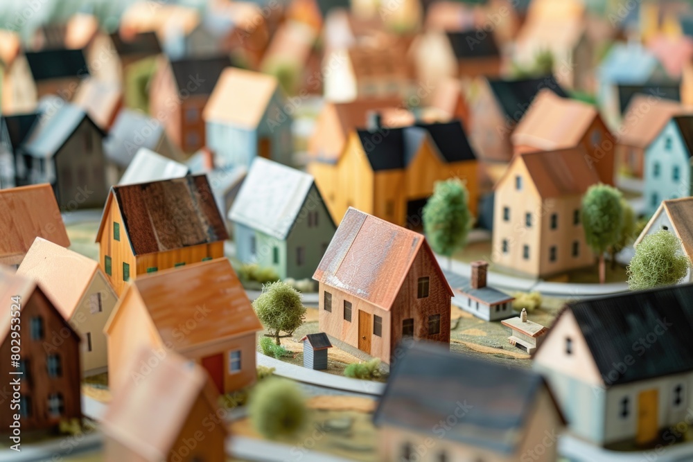 Detailed miniature model of a town, ideal for urban planning projects