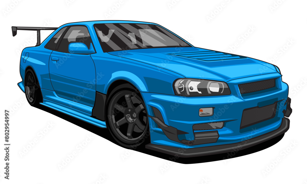 japanese sport car illustration design