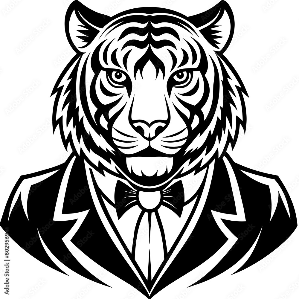 Fototapeta premium Lion silhouette logo icon vector illustration. 