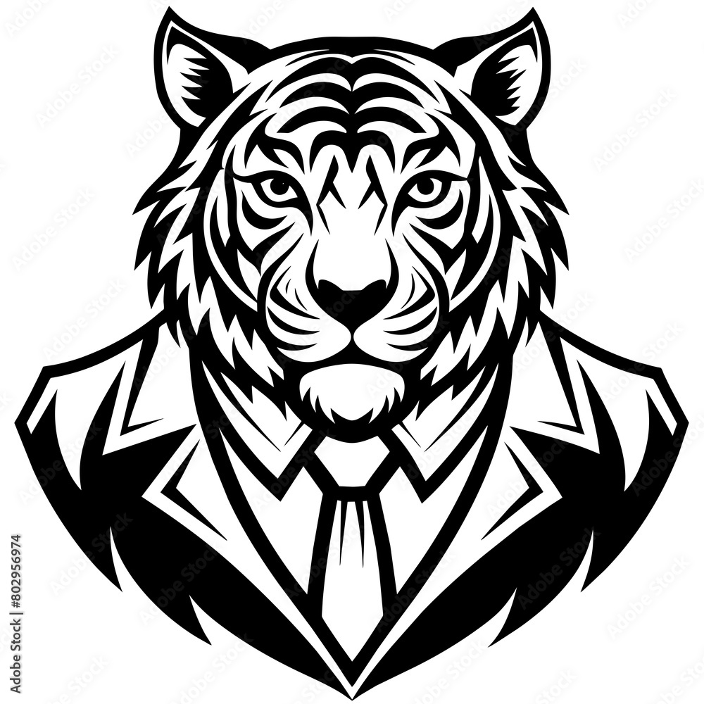 Fototapeta premium Lion silhouette logo icon vector illustration.