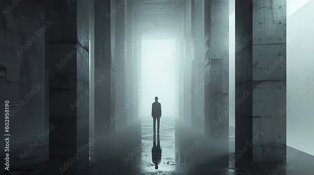 Capture spine-chilling horror with minimalist designs at eye-level, using unexpected camera angles Imagine sleek silhouettes against eerie backdrops, evoking thrilling suspense