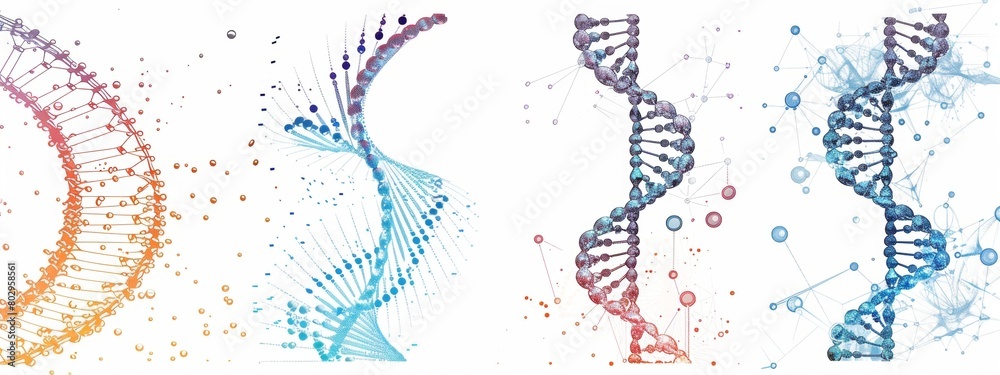 Diagrams illustrating the structure of DNA