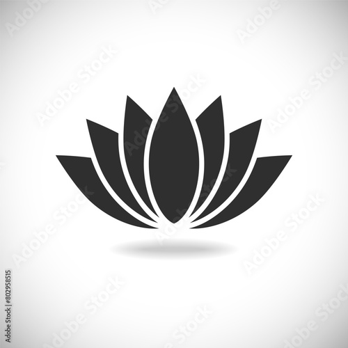 Lotus flower graphic icon. Abstract sign isolated on white background. Nature symbol. Vector illustration