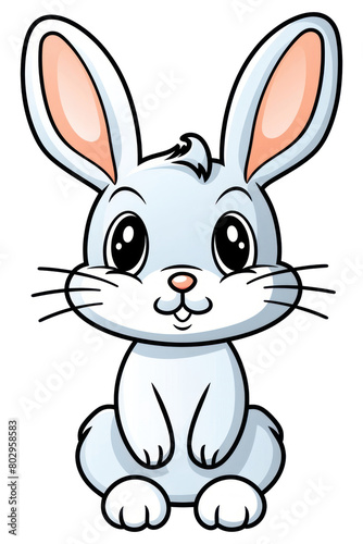 PNG Rabbit outline cartoon animal.