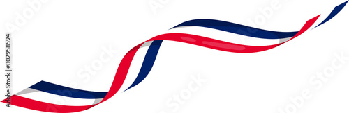 waving flag of France, isolated on png on transparent background,Symbol of France ribbon style