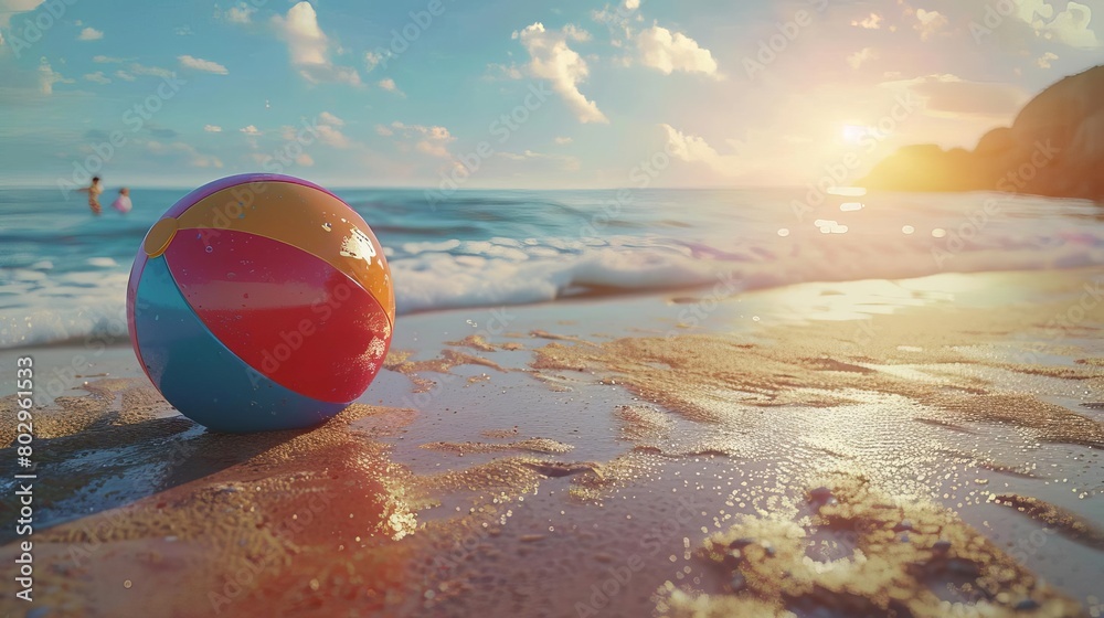 Obraz premium A 3D animated beach ball