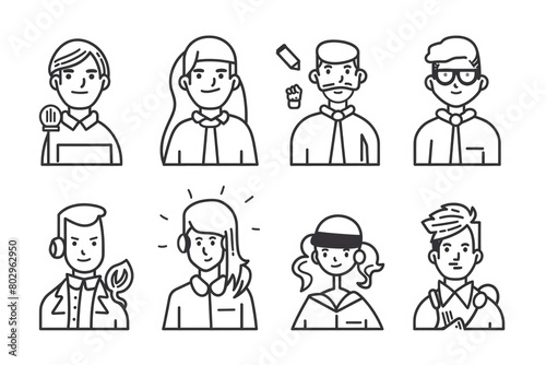 Group of people with various facial expressions. Suitable for emotions concept