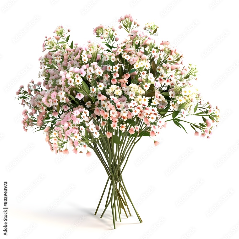 bouquet of flowers on white background Generative Ai