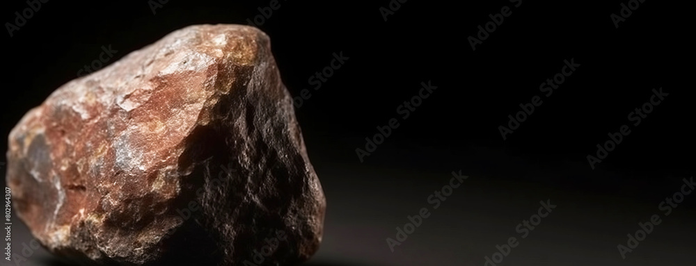 Natrophilite is a rare precious natural stone on a black background. AI generated. Header banner mockup with space. Natrophilite is a rare precious natural stone on a black background. AI generated. Header banner mockup with space.