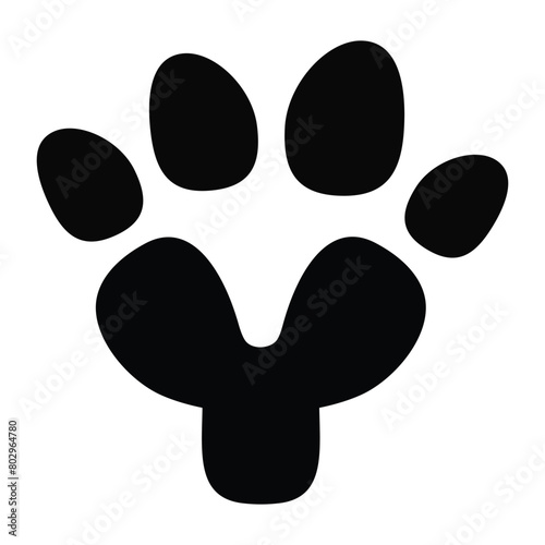 Y letter paw pet logo template