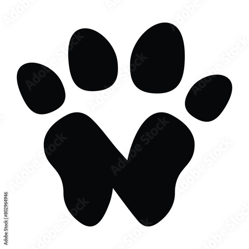 N letter paw pet logo template