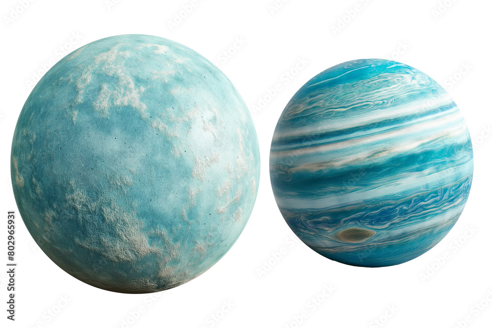 Illustration of a blue planet on a transparent background