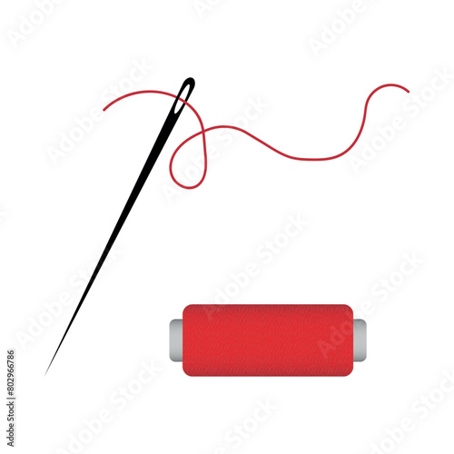 Needle and Thread illustration isolated on white background