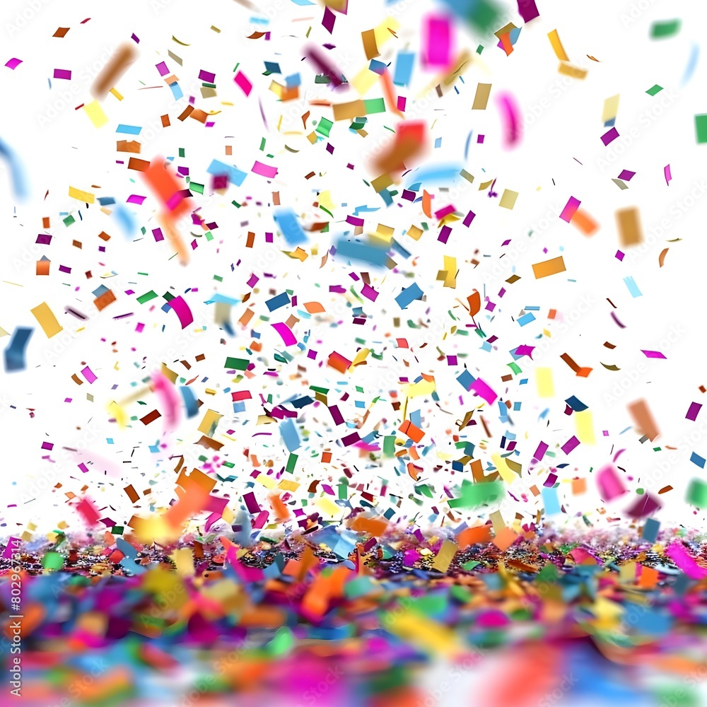 Poured confetti on white background Generative Ai Poured confetti on white background Generative Ai