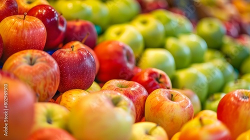 Colorful Array of Fresh Apples at a Market Stall