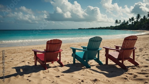 Chairs on tropical beach