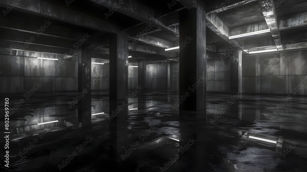 Abandoned Subterranean Passage:Moody Industrial Architectural Interior