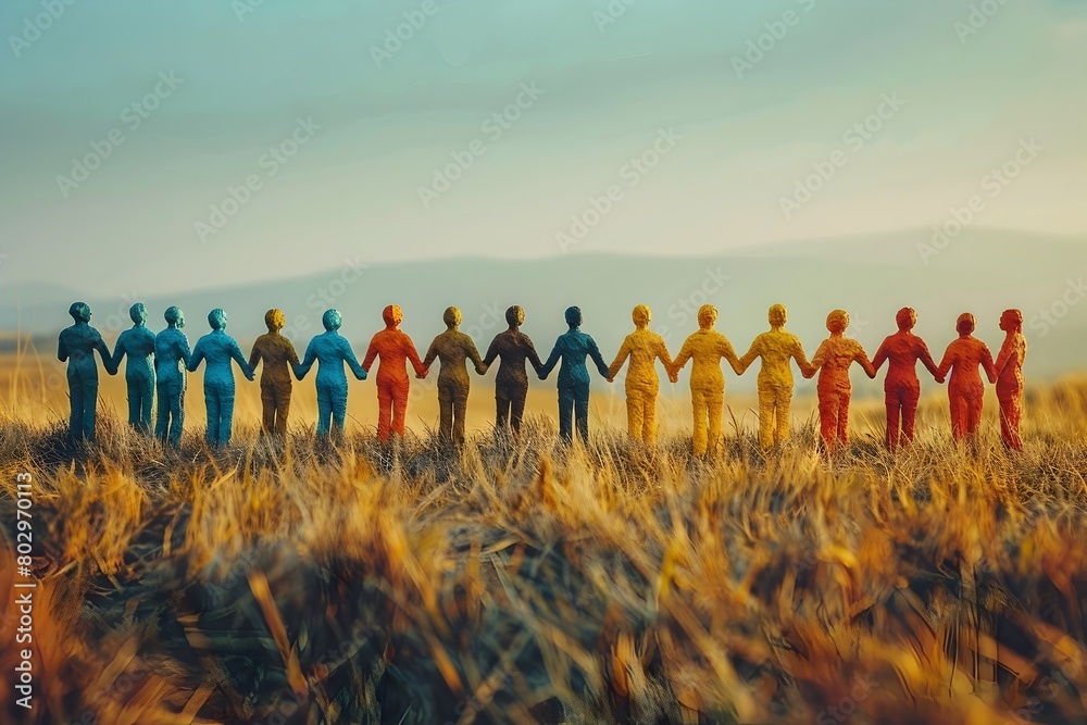 Diverse Group of People Holding Hands in Unity and Community Diverse Group of People Holding Hands in Unity and Community