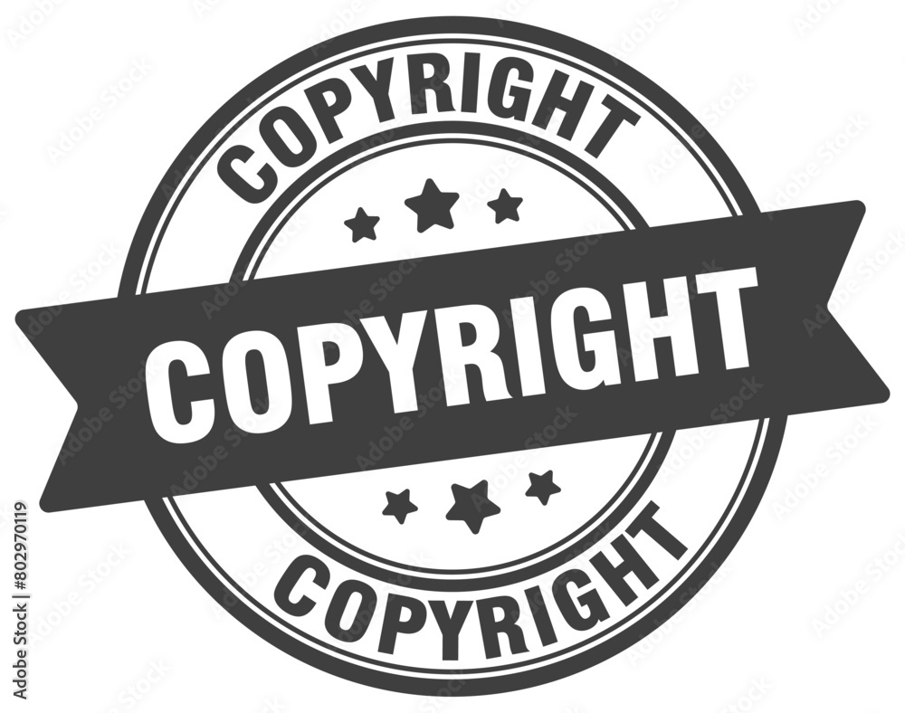 copyright stamp. copyright label on transparent background. round sign