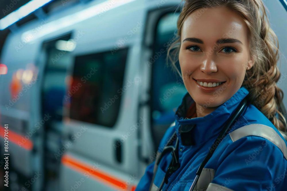 Compassionate Female Paramedic Ready to Save Lives Compassionate Female Paramedic Ready to Save Lives