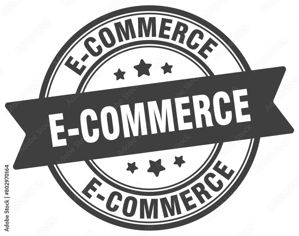 e-commerce stamp. e-commerce label on transparent background. round sign e-commerce stamp. e-commerce label on transparent background. round sign