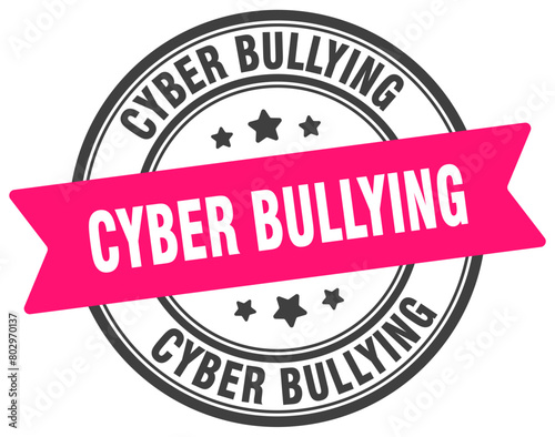 cyber bullying stamp. cyber bullying label on transparent background. round sign