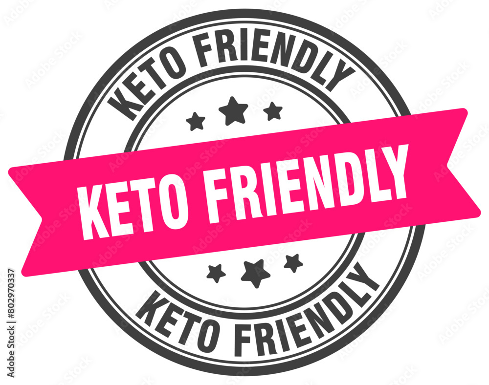 keto friendly stamp. keto friendly label on transparent background. round sign