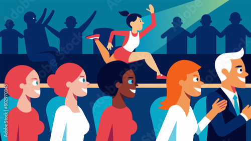 The audience jumping in their seats as athletes suddenly appear behind them whispering unsettling stories and legends about the competition..