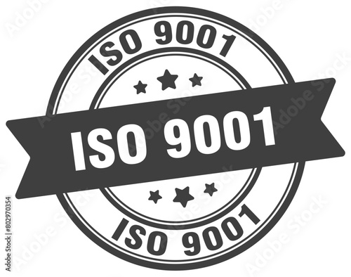 iso 9001 stamp. iso 9001 label on transparent background. round sign