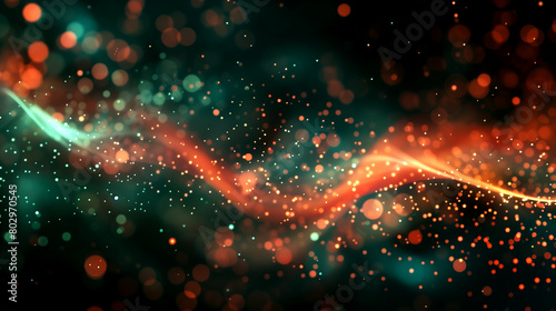 Abstract background with wave and bokeh.