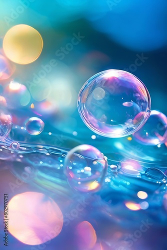 Colorful abstract background with a bubble blur effect.