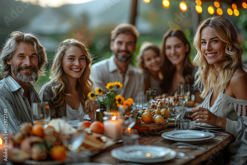 Family gathering around the table for a multi-generational dinner. The table becomes a stage for heartfelt conversations.