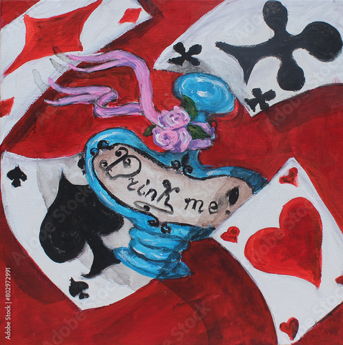 Alice in Wonderland  cards vintage style original painting