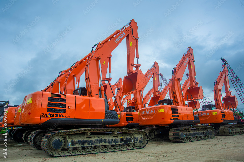 a powerful excavator machinery used in construction.