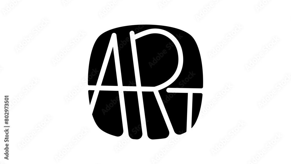 Fototapeta premium Art lettering, black isolated silhouette 