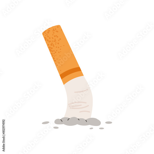 Cigarette butts extinguished with ashes