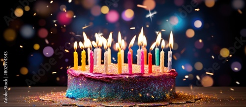 A festive cake with candles...