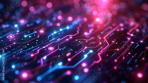 Vibrant Futuristic Digital Circuit Tech Background